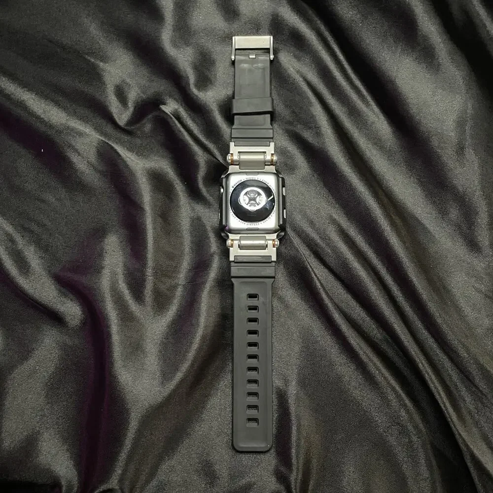 Apple Watch Series 3 42mm Stainless Steel Black Band & Case GPS Cellular - Good